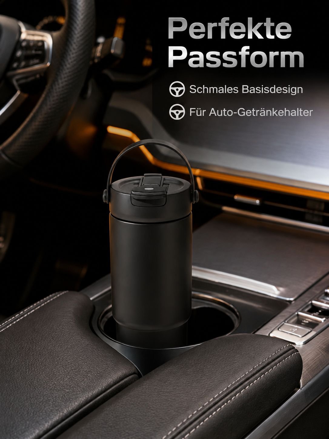 Stylische Keramik-Thermoflasche mit viel Volumen