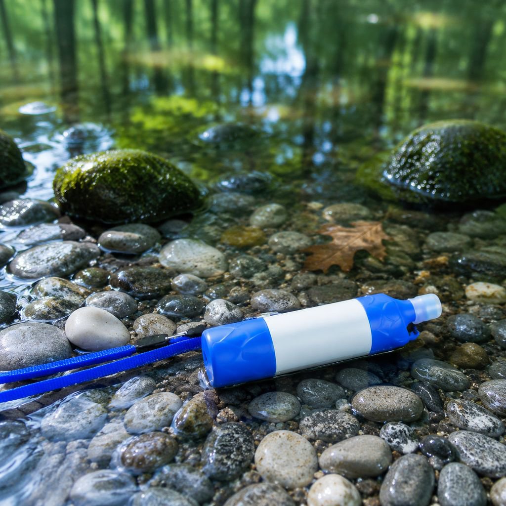Purificateur d’eau portable léger, filtre d’urgence camping randonnée catastrophe