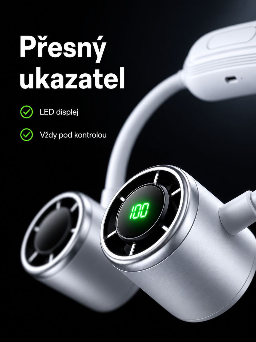 Snadné nabíjení mini větráku na krk