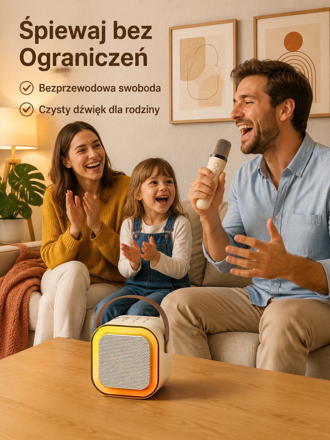 Bezprzewodowy mikrofon karaoke all-in-one do domu