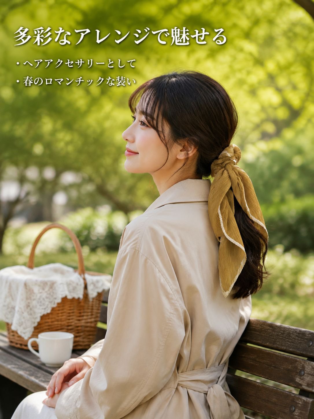 女性用ソフトスクエアシルクスカーフ