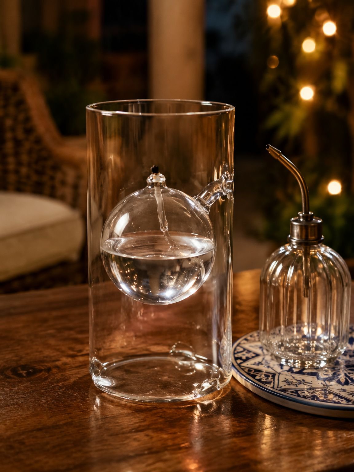 Lámpara de aceite decorativa de vidrio para bodas y cenas