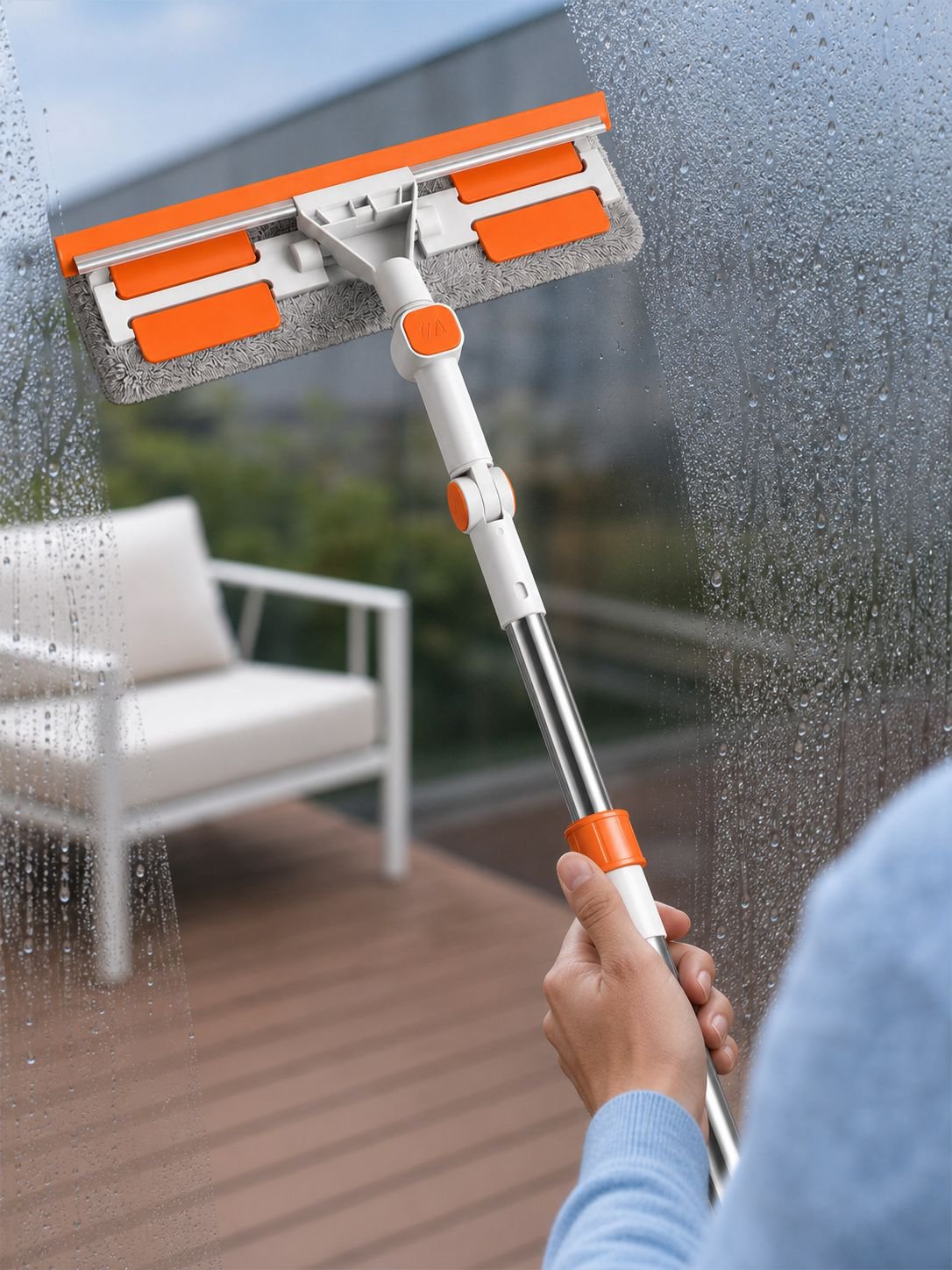 JMY Raspador de ventanas extensible triple