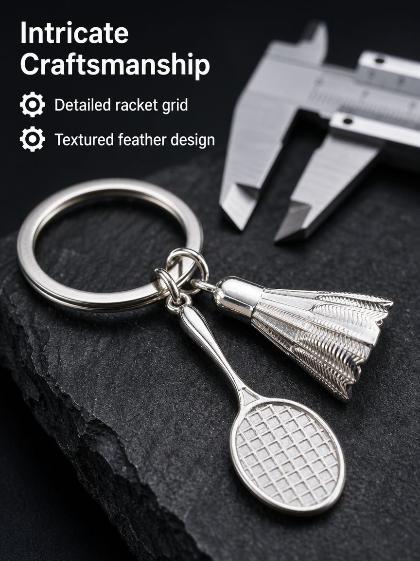 Badminton Racket Keychain