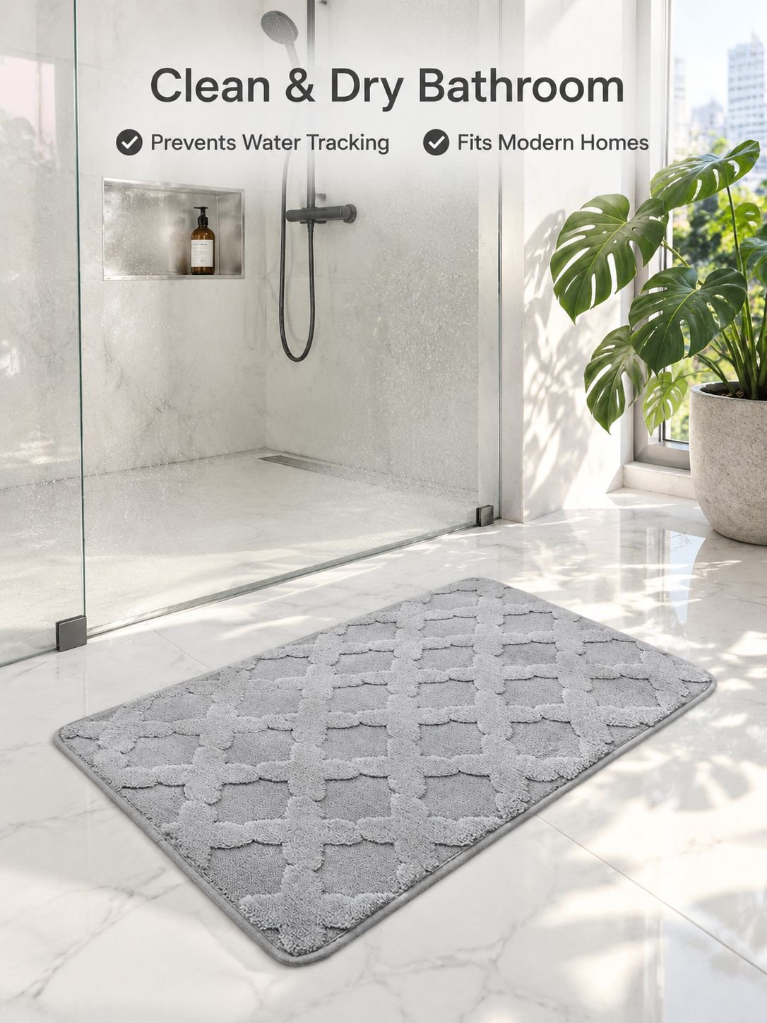 Imitation cashmere floor mat with water absorption and anti slip properties