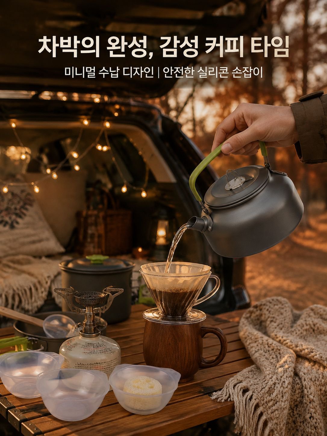 휴대용 접이식 알루미늄 냄비 세트