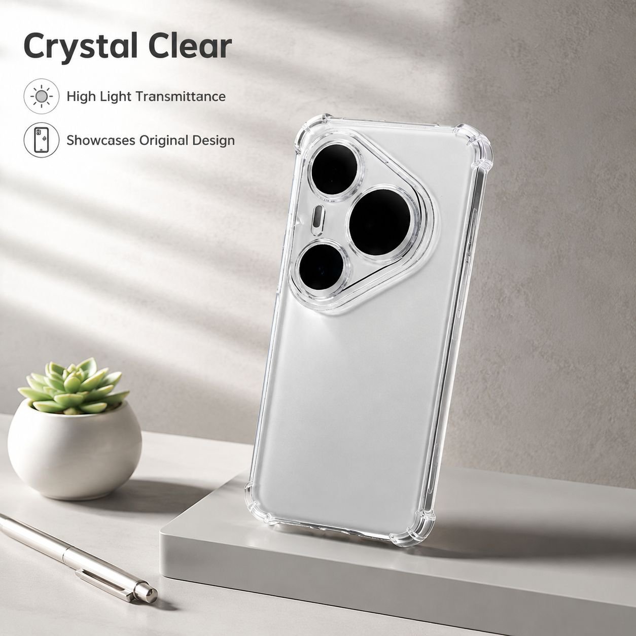 Suitable for Huawei Pura80 Mobile Phone Case, P80Pro Protective Cover, Pura80Ultra Transparent Anti-