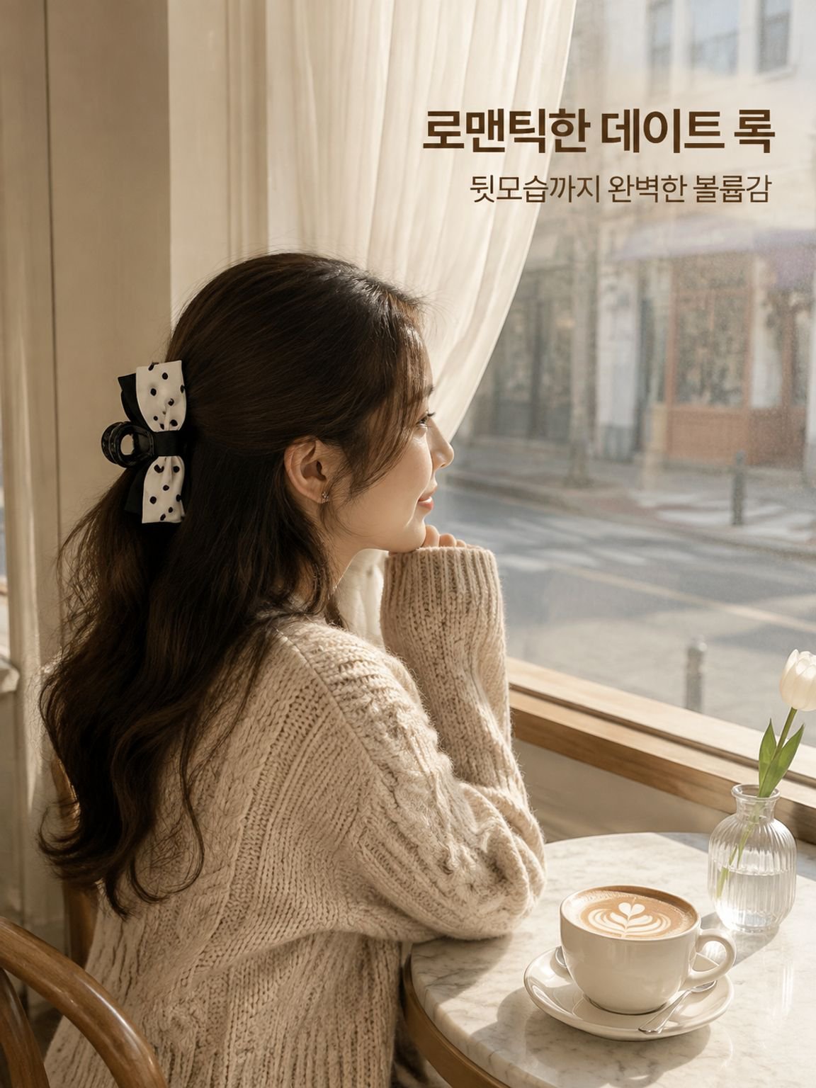도트무늬 기품 리본 헤어클립