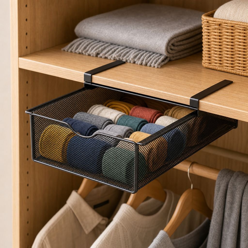 Three-in-one Wardrobe Hanging Underwear Storage Box