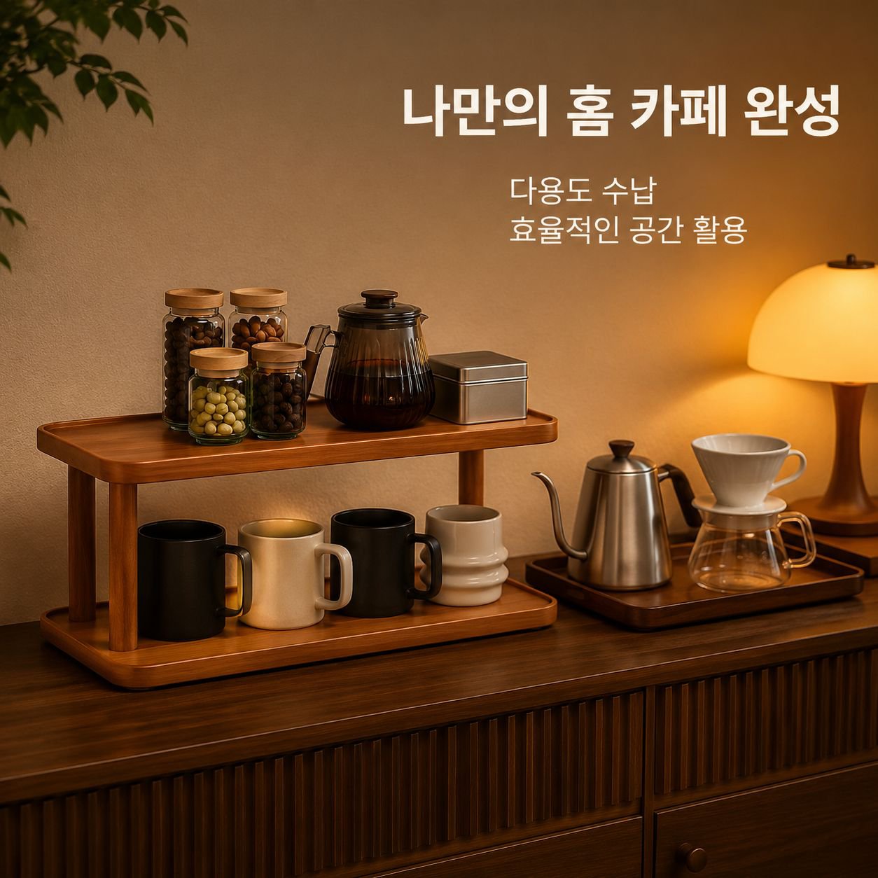 책상용 다단 물컵 거치대