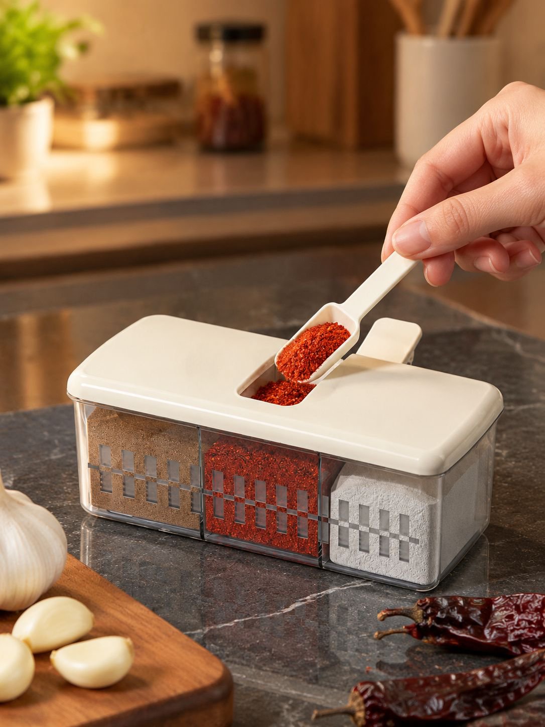 Tarro hermético para especias con cuchara