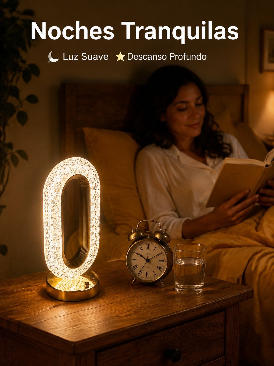 Lámpara de mesa de cristal con función táctil