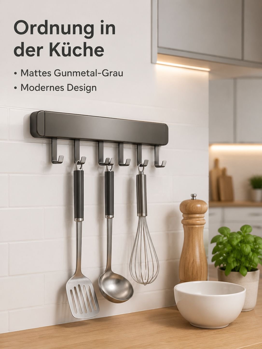 Mobiler Haken Küchenlöffel- und Pfannenwender-Halter