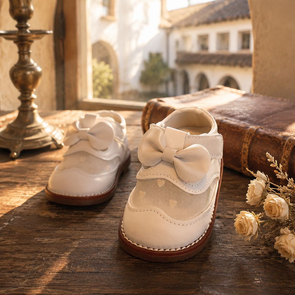 Zapatos de suela blanda y transpirables para bebé estilo princesa