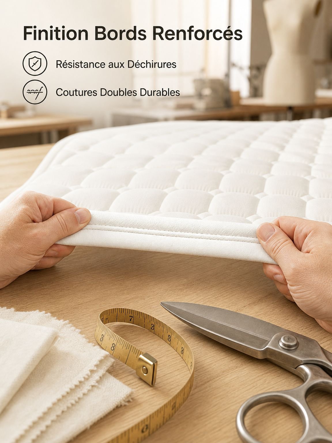 Surface douce du protège-matelas en fibre de soja