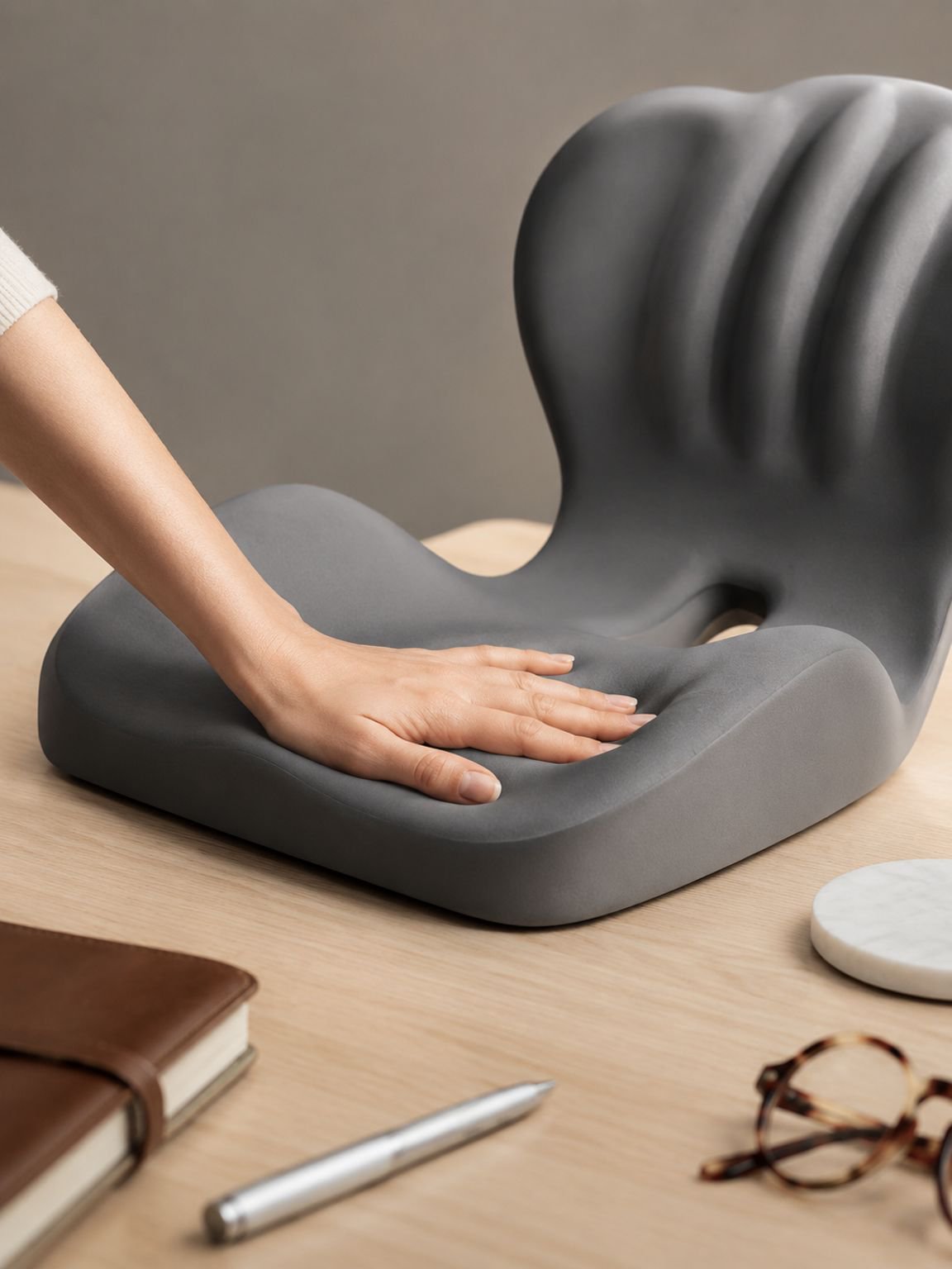Memory foam one-piece backrest seat cushion
