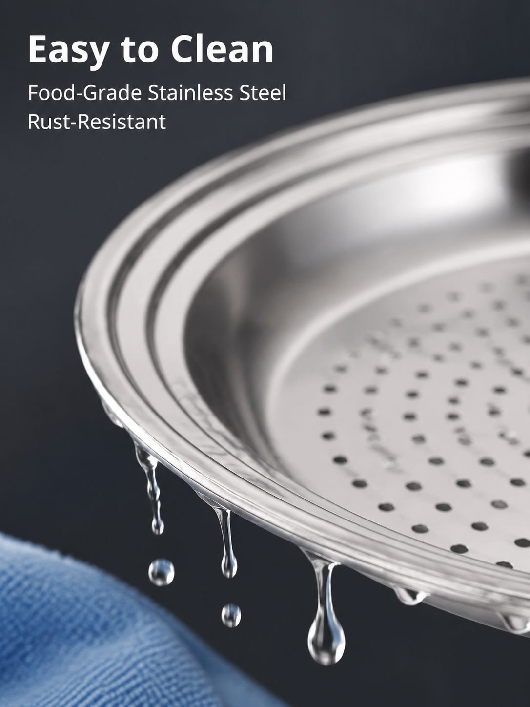 Stepped Universal Stainless Steel Steaming Tray