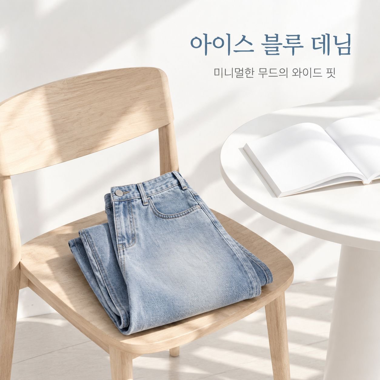 여유로운 핏의 스트레이트 와이드 레그 디자인으로 편안함을 강조
