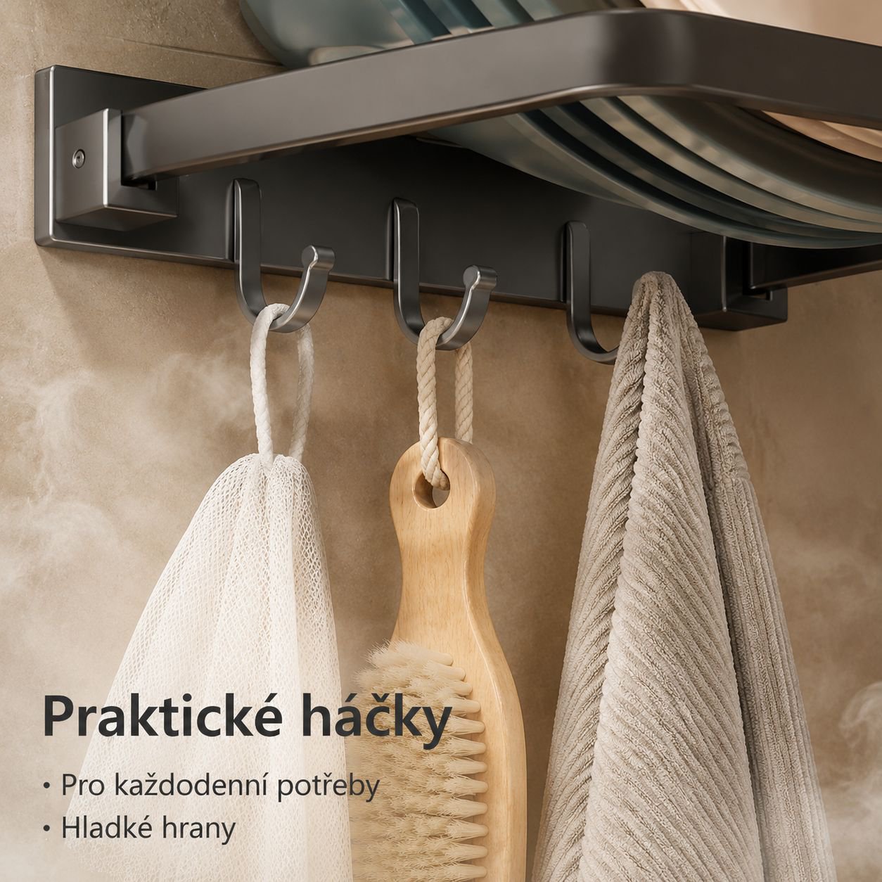 Skládací držák na umyvadlo do koupelny, montáž bez vrtání