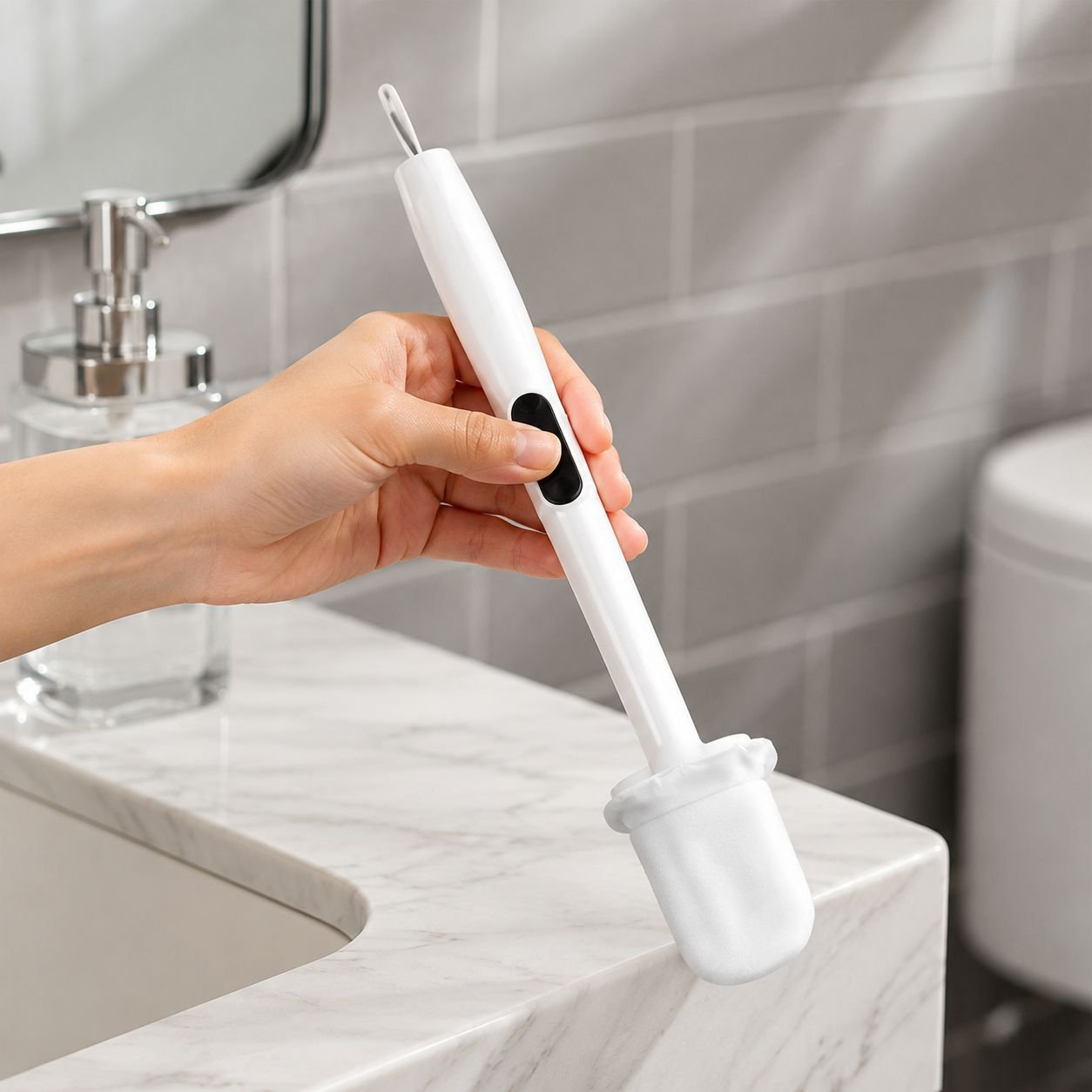 Multipurpose Bathroom Cleaning Set with Long-Handle Brush for Corners