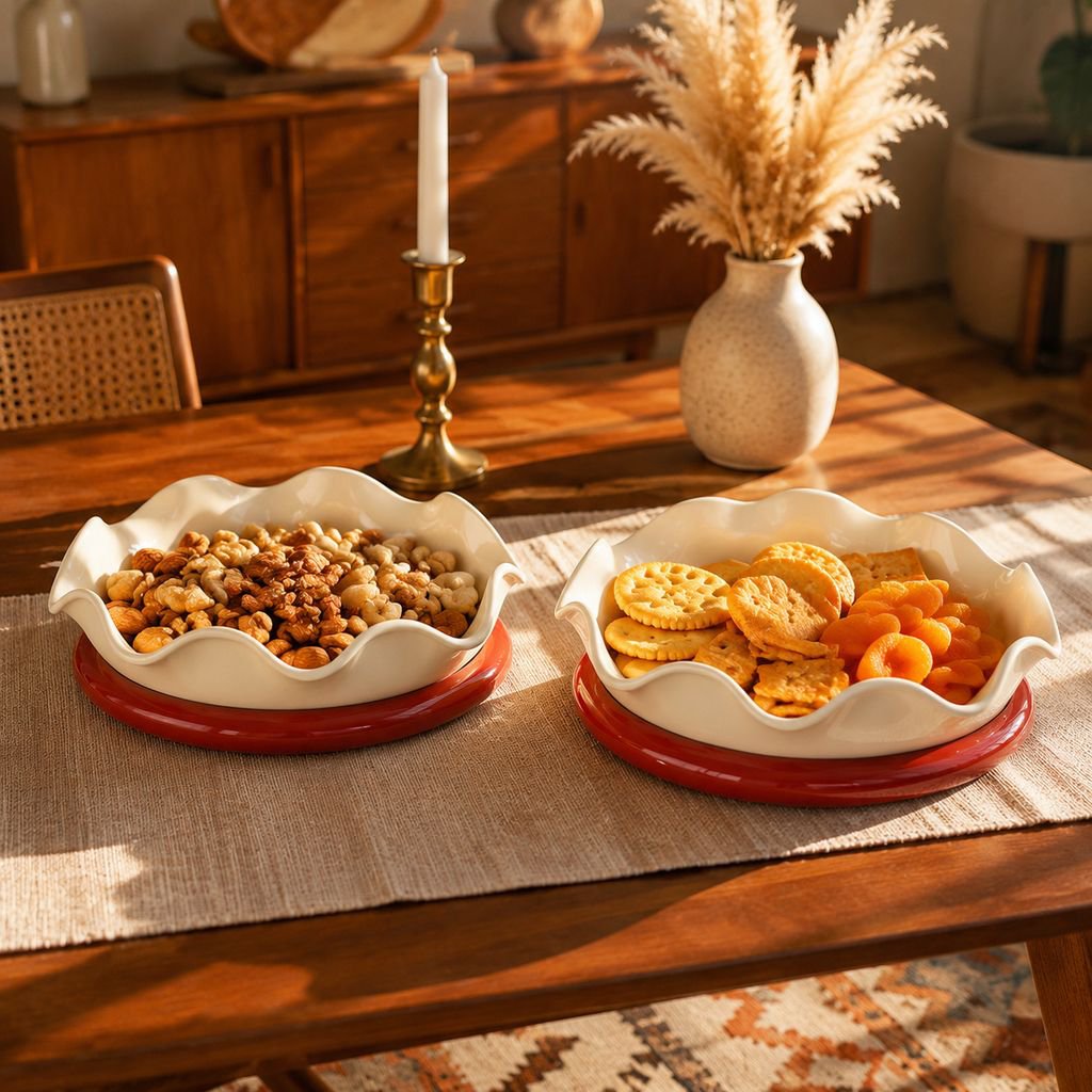 Rotating fruit tray for home living room, a luxurious and sophisticated snack and dried fruit tray/t