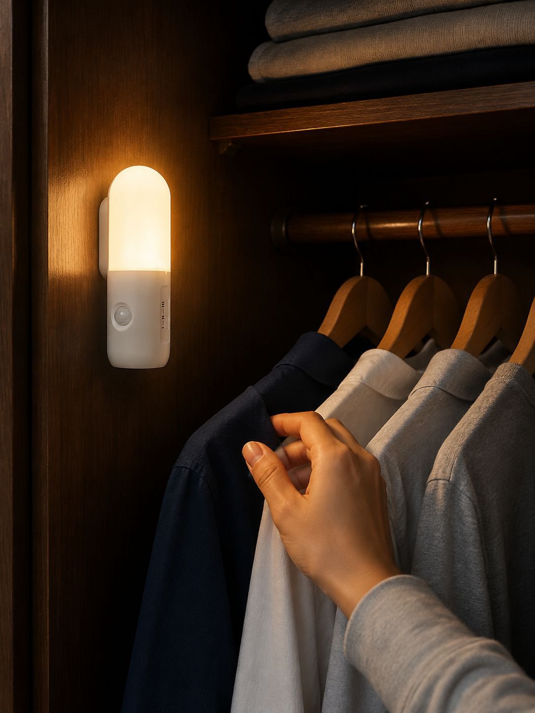 Motion-activated bedside lamp with ambient lighting