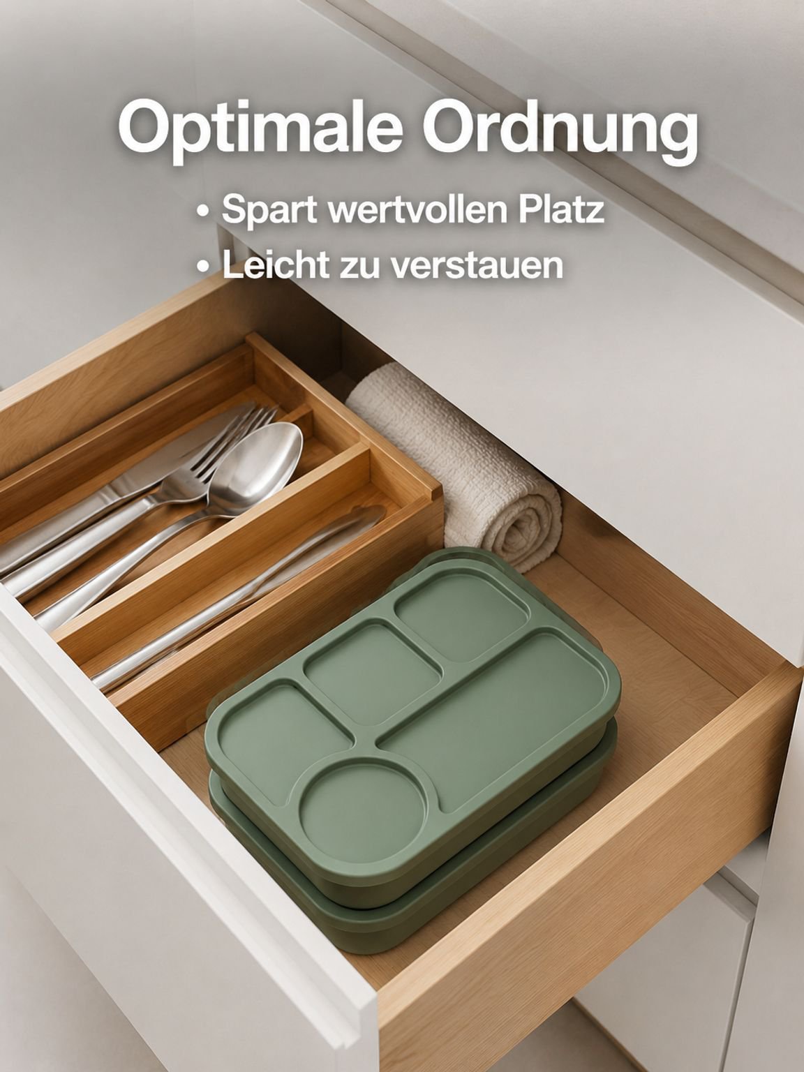 Wiederverwendbare Lunchbox aus Silikon – spülmaschinenfest