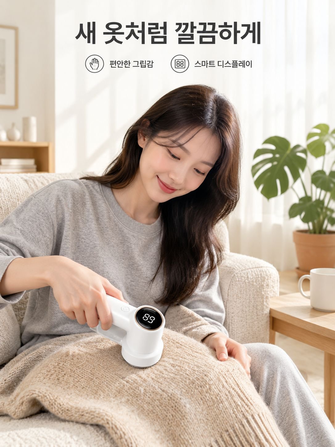 디지털 디스플레이 스마트 보풀 제거기