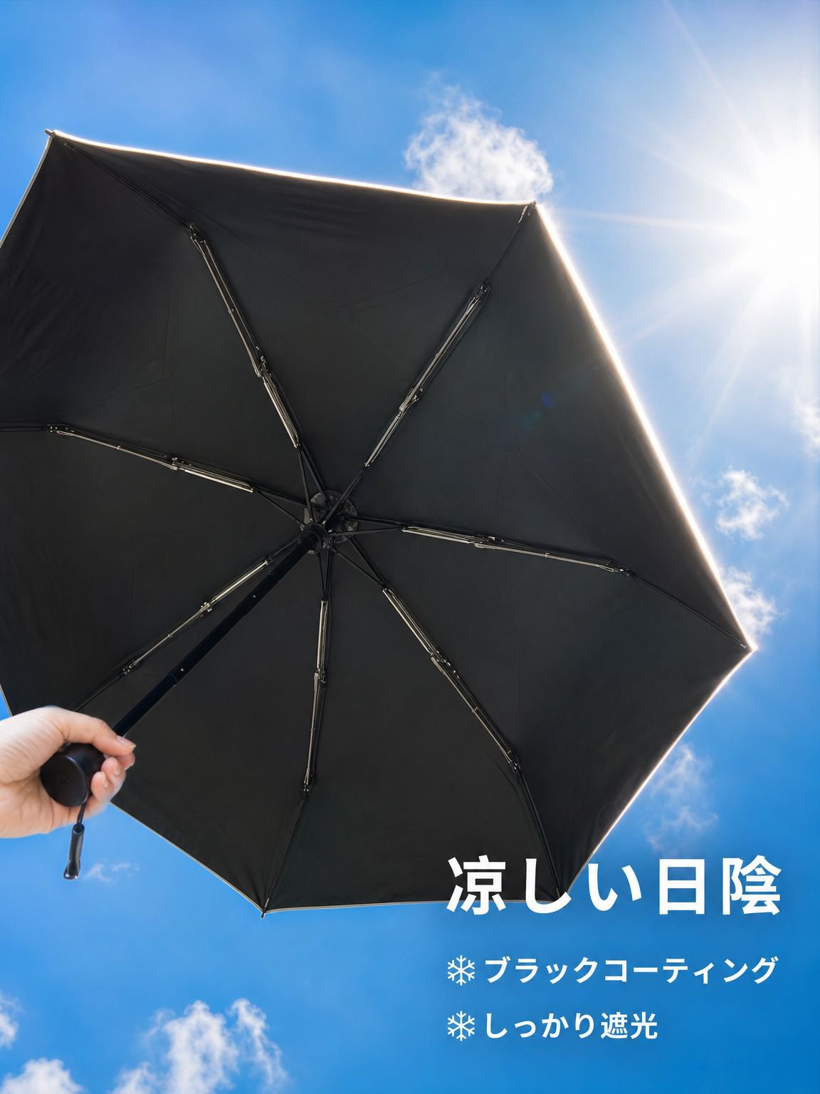 高級感のあるコンパクトミニアルミ骨日傘・雨傘兼用傘