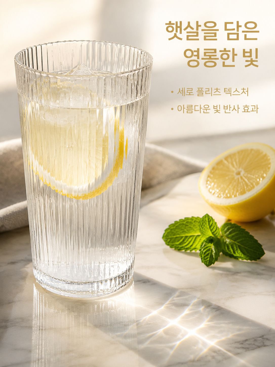 뚜껑이 있는 북유럽 스타일 세로 줄무늬 유리컵 빨대컵