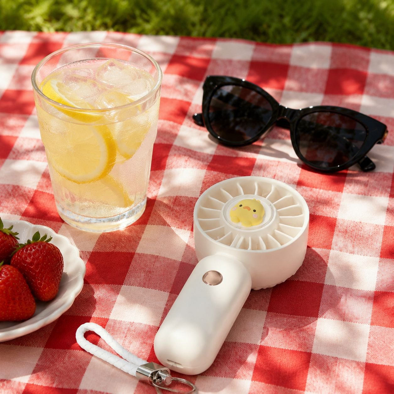 GO's new summer yellow duck USB handheld mini fan is portable, quiet, and rechargeable, perfect for 