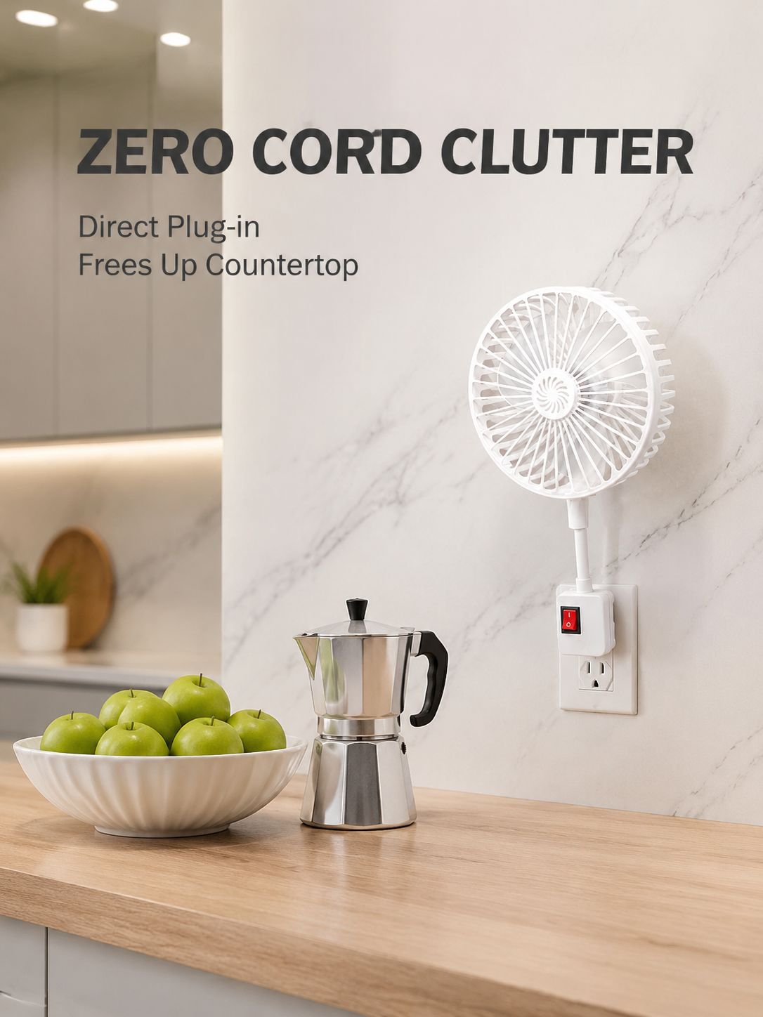 Aroma diffuser fan, quiet and powerful, universal three-prong plug, all-in-one small fan for kitchen