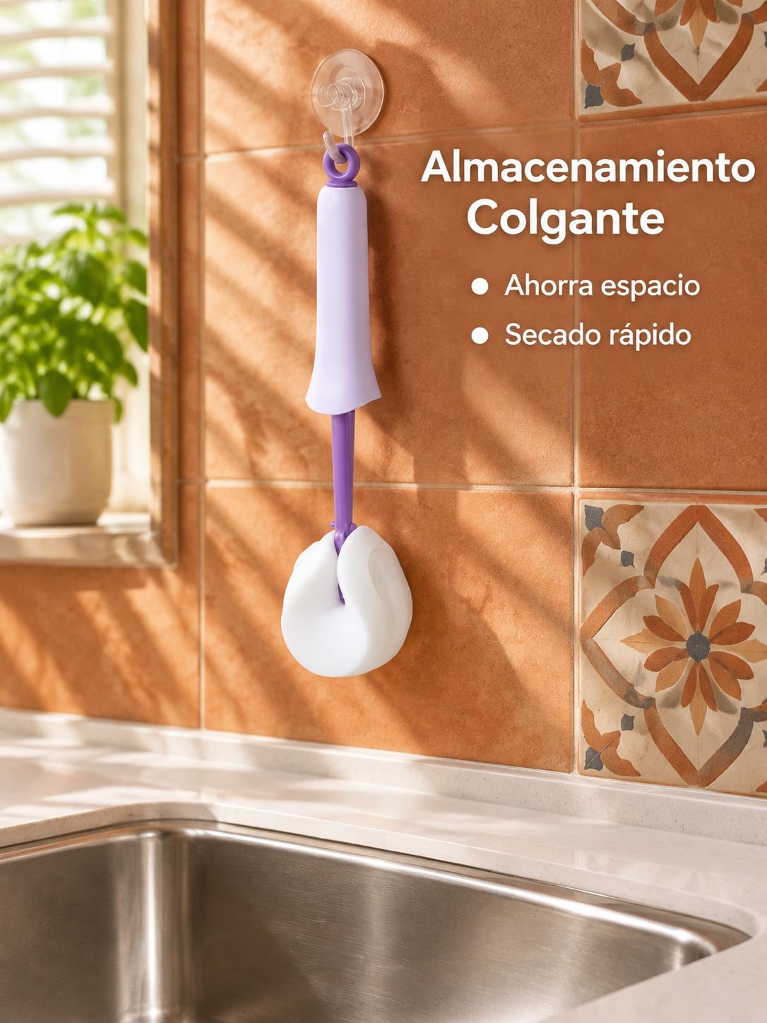 Cepillo para limpiar vasos, multifuncional, con funda antipolvo y exprimidor
