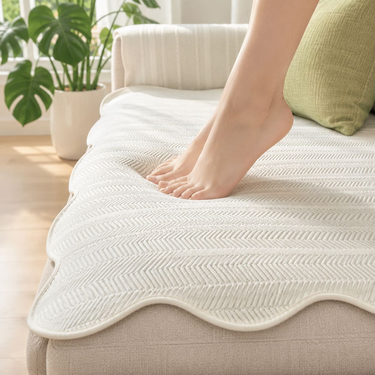 Non-Slip Ice Silk Couch Cushion Detail