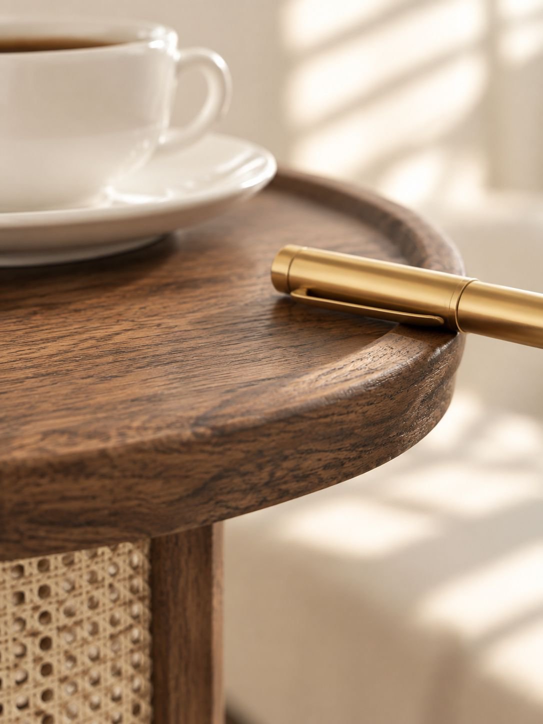 Table ronde compacte idéale pour petits espaces et salons