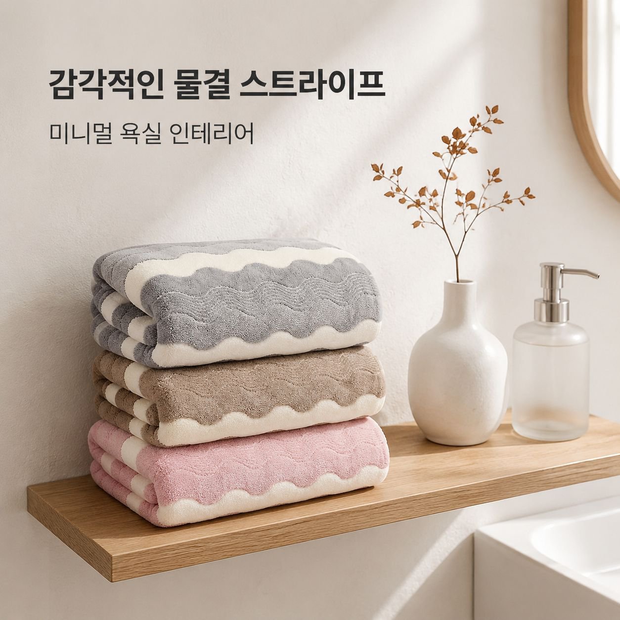 대형 두꺼운 컬러 스트라이프 흡수 목욕타월 90*170