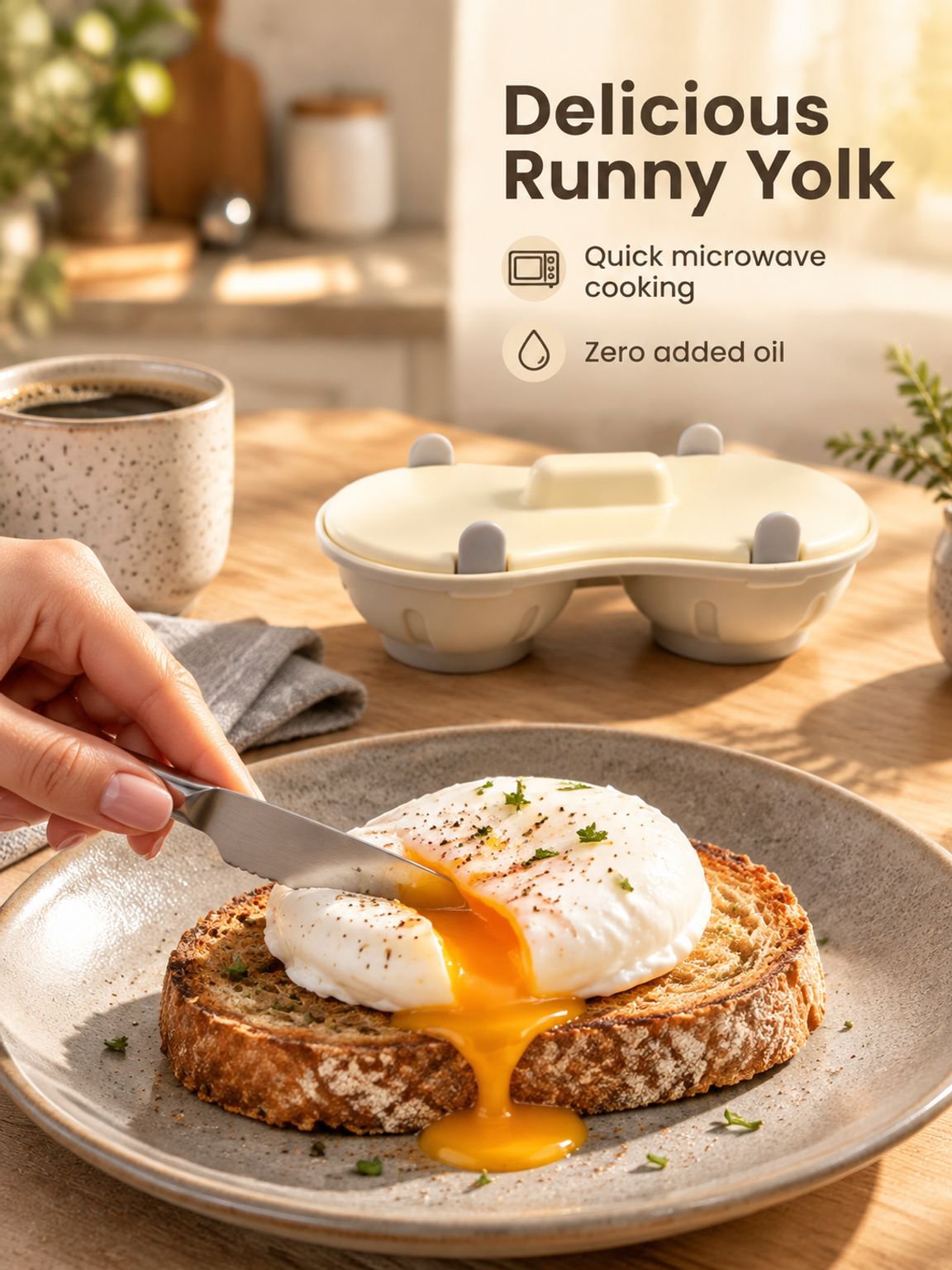 Multifunctional Steamed Egg Box Microwave Quick Egg Cooker