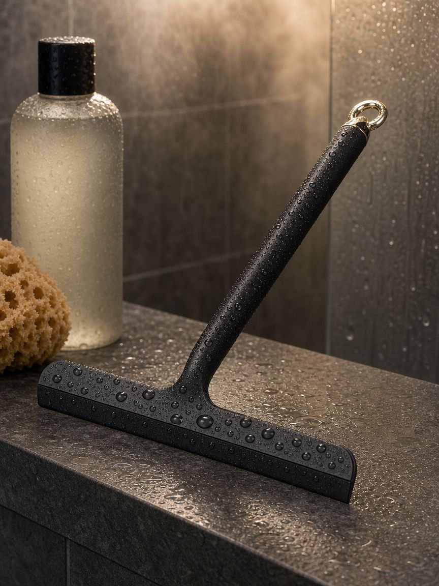 All-in-one window spray brush and squeegee
