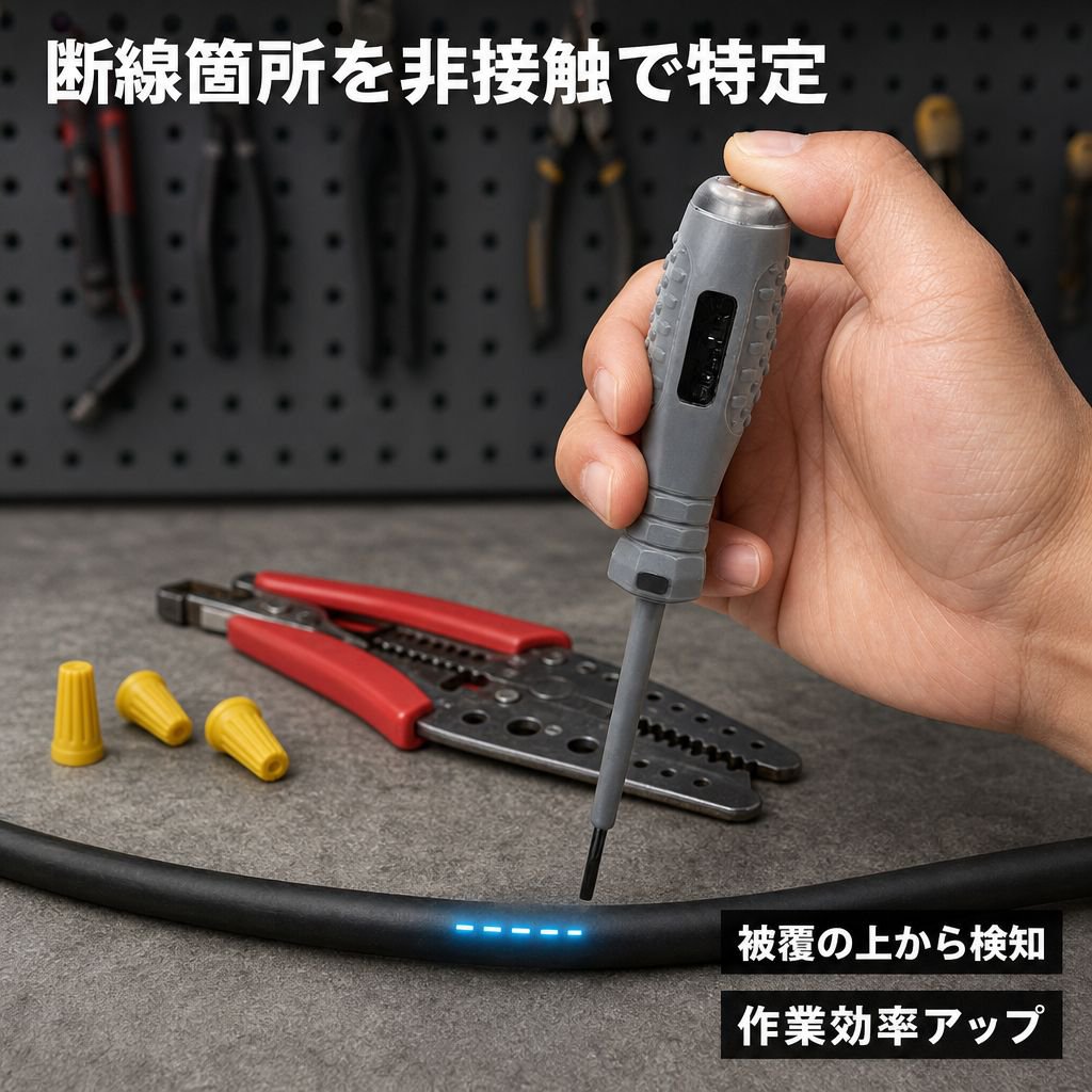 電工専用検出電気ペン ダブルライト断線テストドライバー ゼロファイア感応電気ペン