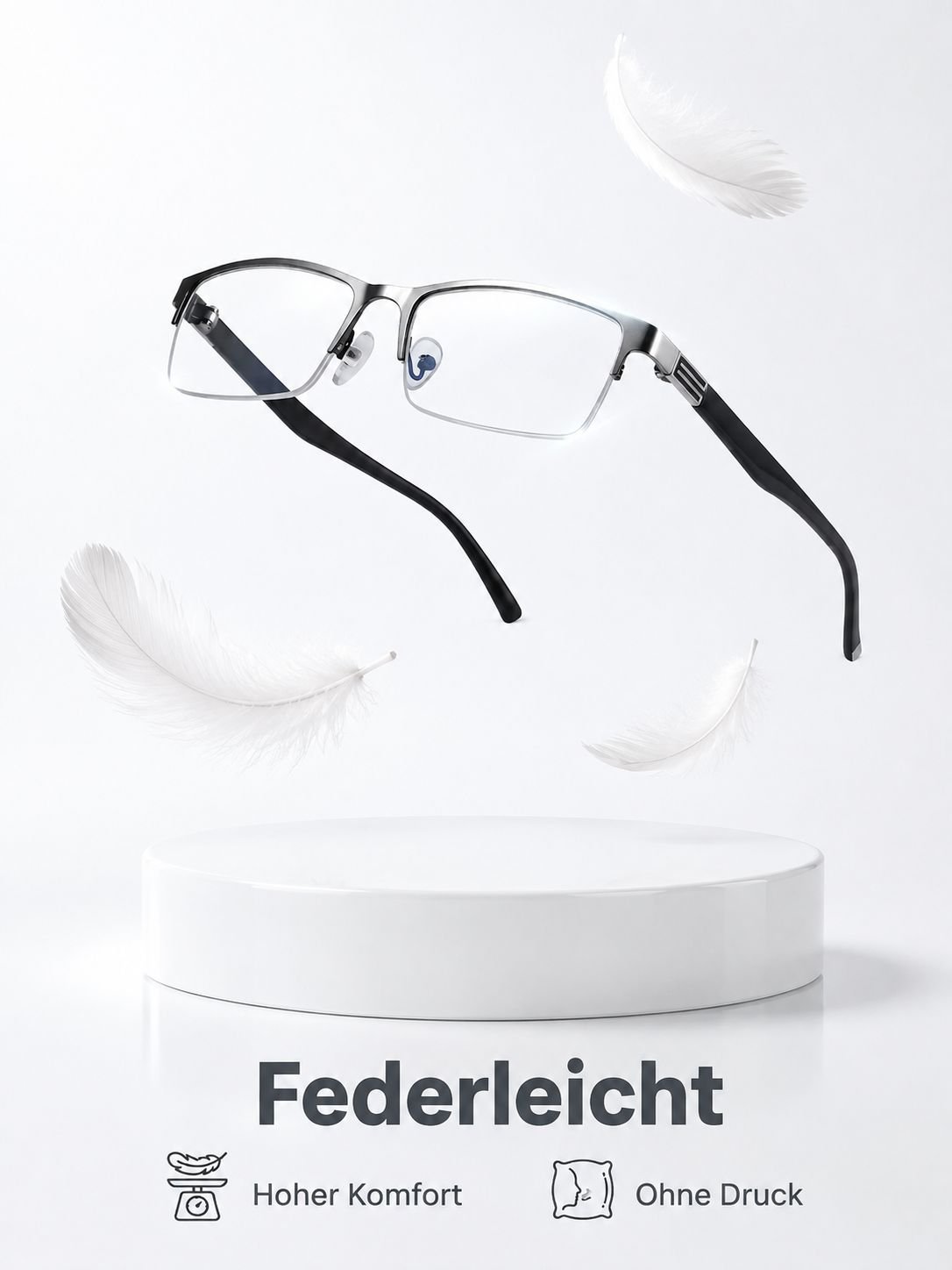 Ultraleichte halbrandige Blaulichtfilter-Brille für Kurzsichtige