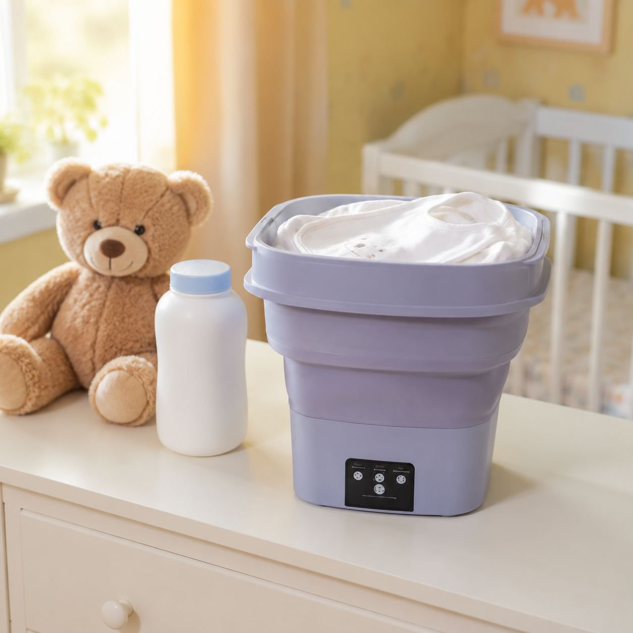 Travel-friendly mini automatic washing machine