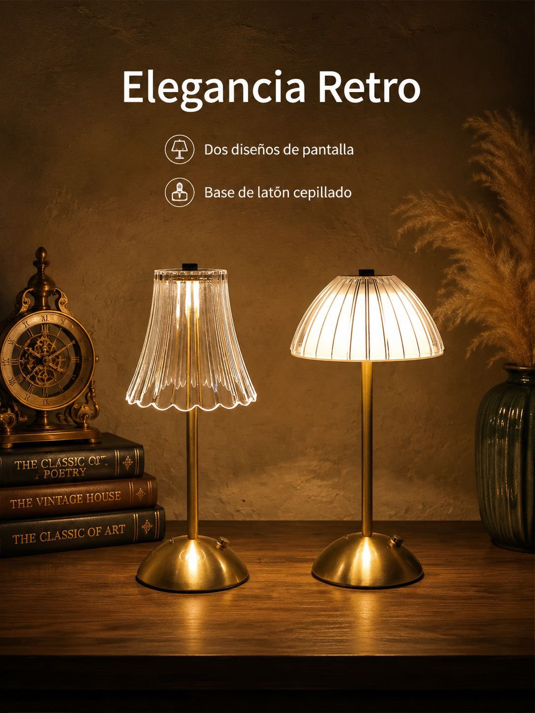 Lámpara de escritorio LED tricolor retro