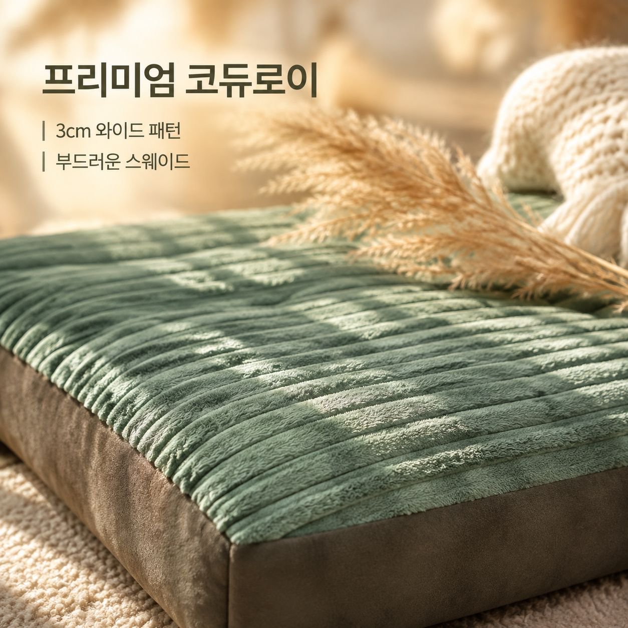 사각 형태의 내구성(물어뜯기 방지) 좋은 겨울용 반려견 매트 (분리 및 세탁 가능)