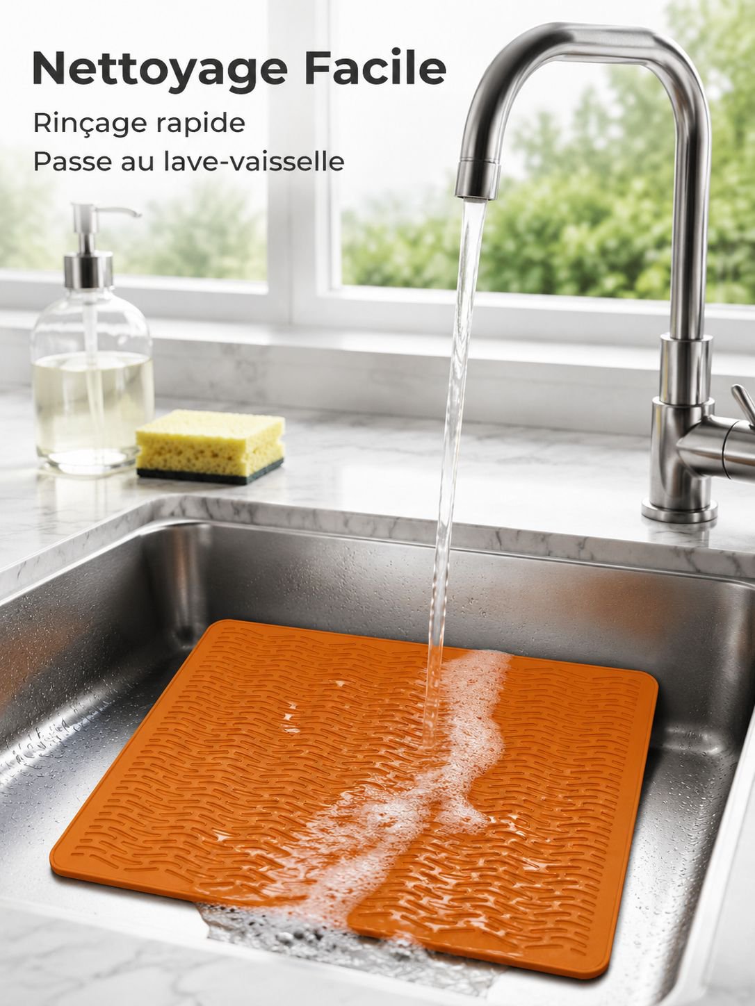 Tapis de cuisine anti-brûlure et égouttoir