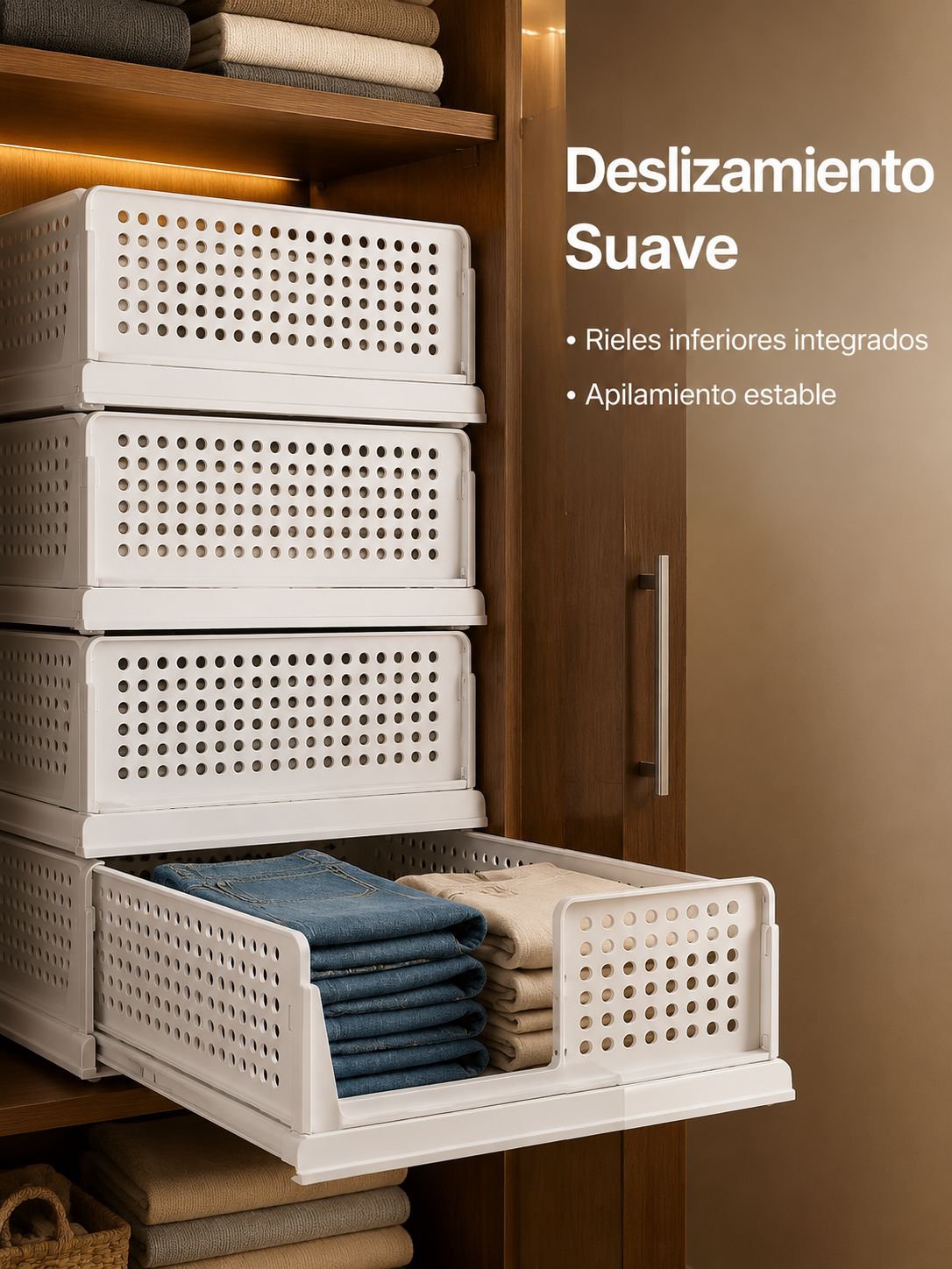 Caja de plástico para guardar ropa