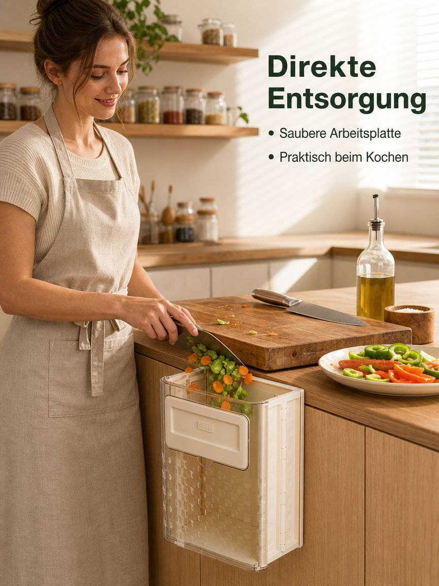 Hochwertiger zusammenklappbarer Mülleimer für die Küche im Haushalt, stanzfreier hängender Mülleimer