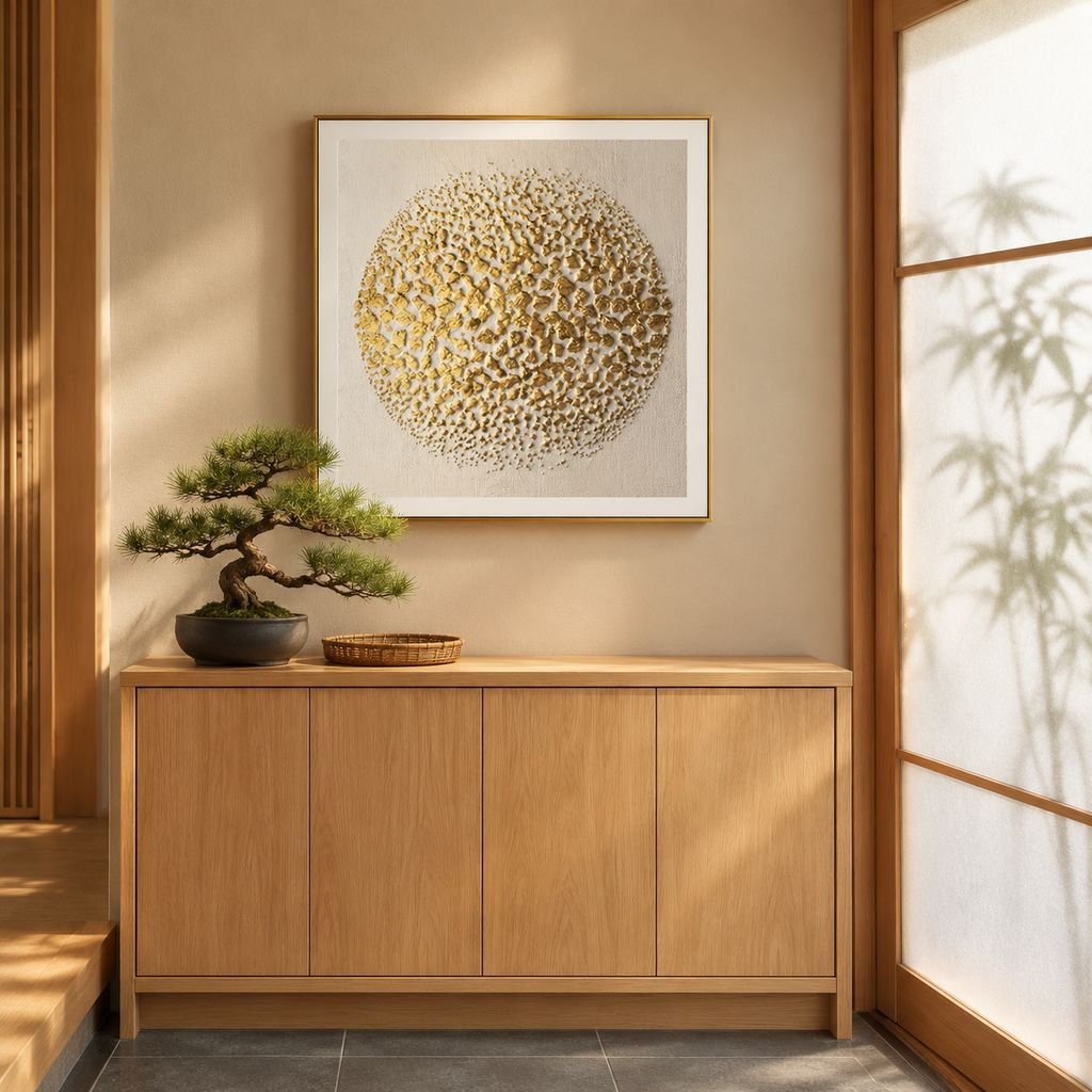 点墨（てんぼく）が輝くゴールドの装飾画