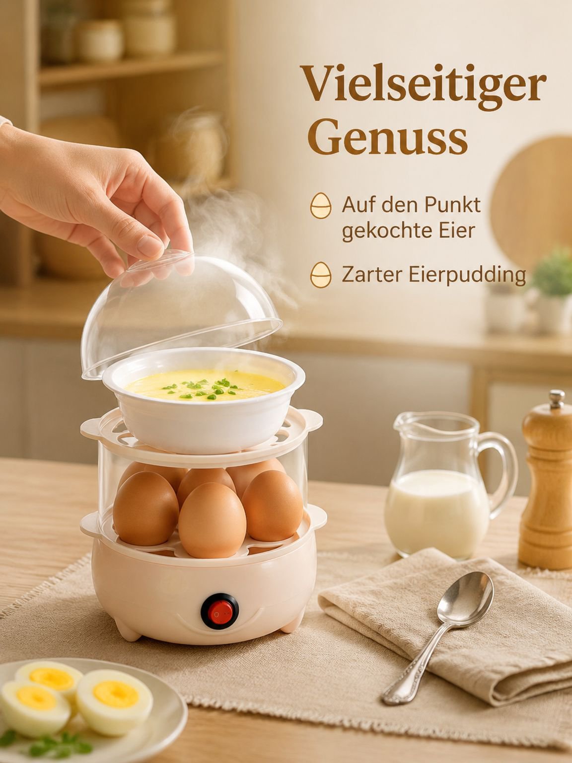 Dampfgargerät für Eierpudding – Haushaltsgerät