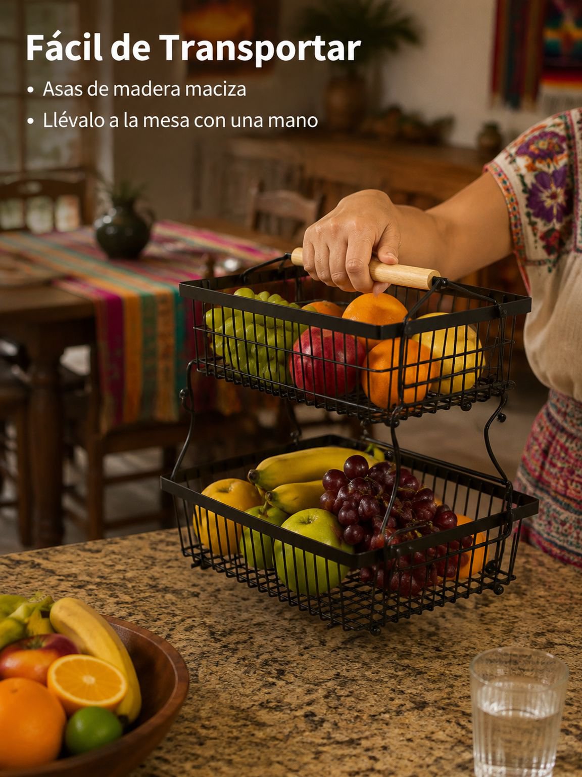Estante portátil para frutas de cocina