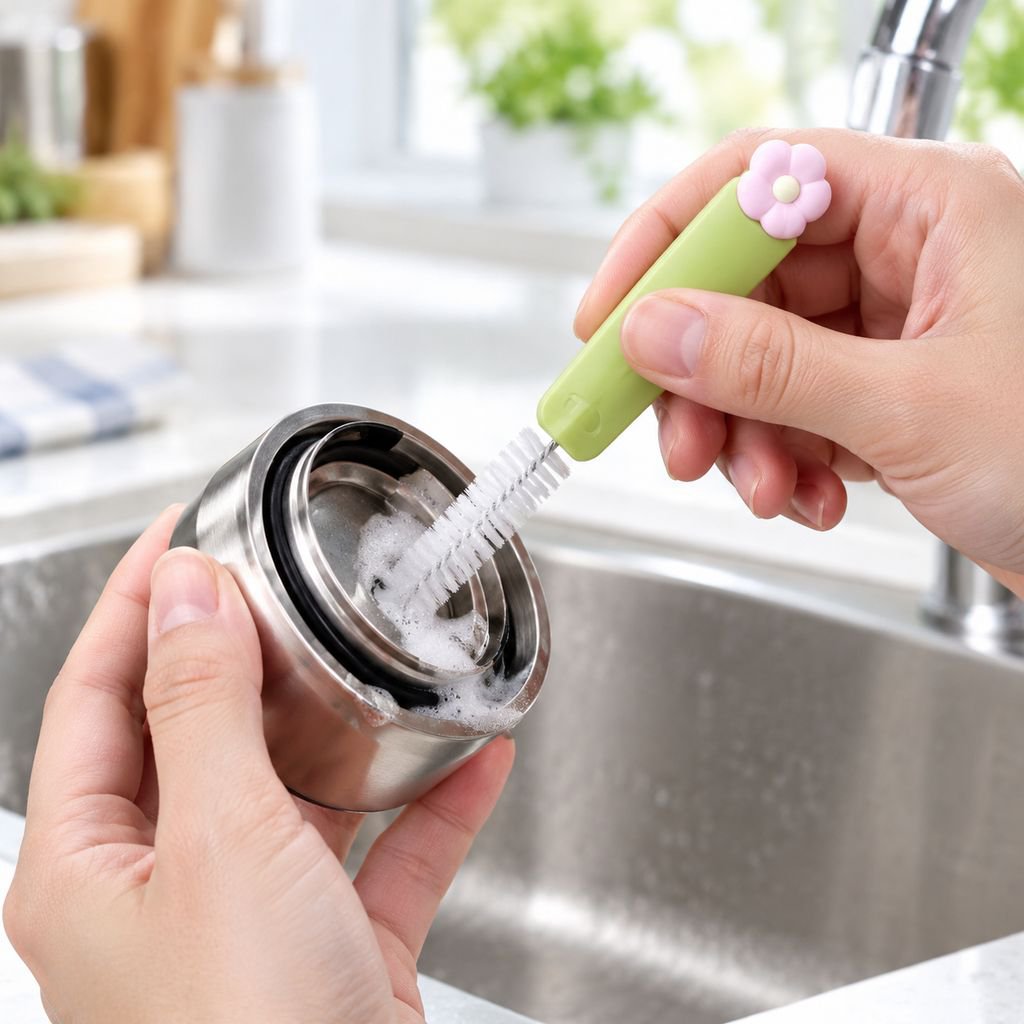 Multi-functional Petal Cup Lid Cleaning Brush for Baby Bottles and Cups